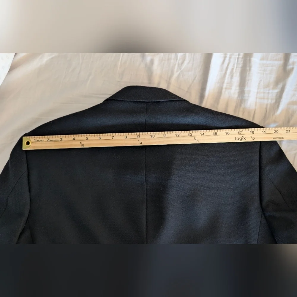 Andrea Da Cossato Biella Italy men's 38 Small 3 Button Black 100% Wool Blazer